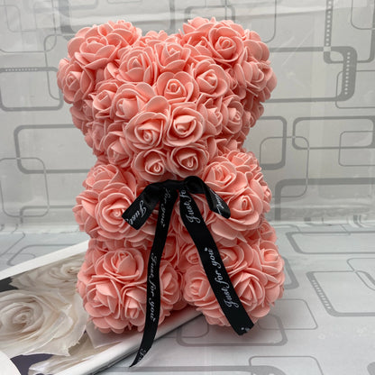 süßer Teddy aus Rosen für Valentinstag, Jahrestag, oder Geburtstag